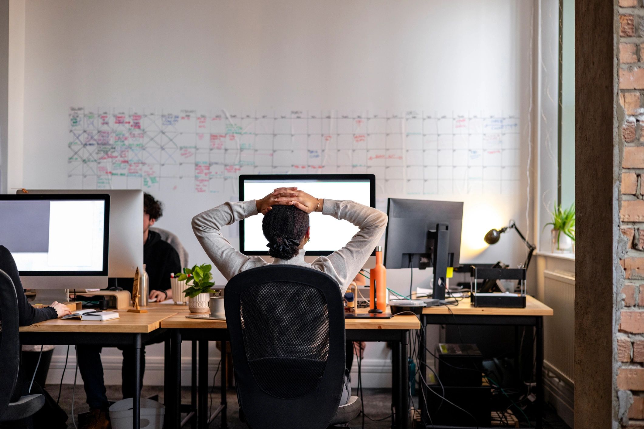 Developer working at a computer in a modern office